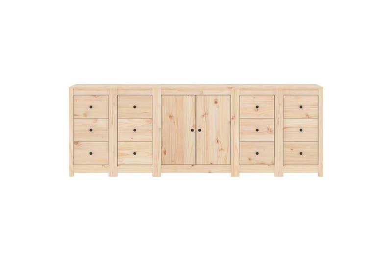beBasic Skänk vit 230x35x80 cm massiv furu - Brown - Förvaring - Förvaringsmöbler - Sideboard & skänk