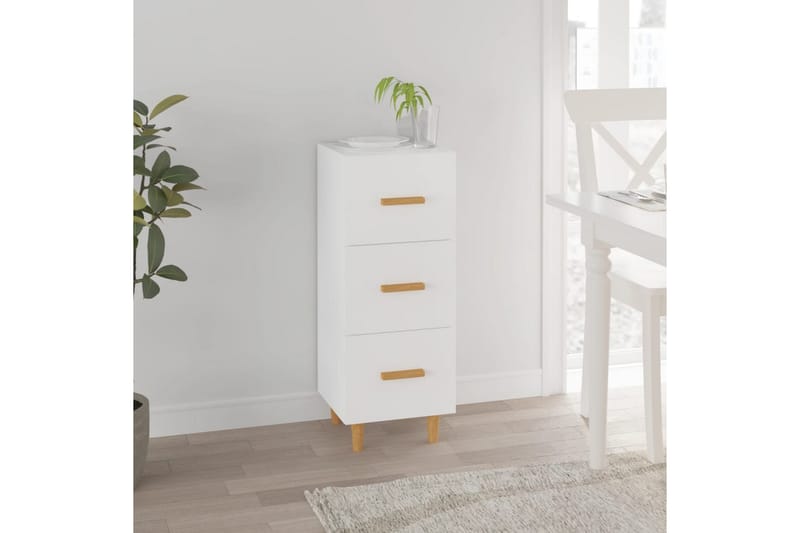 beBasic Skänk vit 34,5x34x90 cm konstruerat trä - White - Förvaring - Förvaringsmöbler - Sideboard & skänk