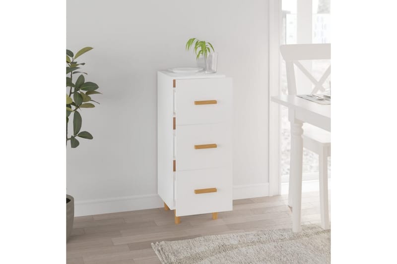 beBasic Skänk vit 34,5x34x90 cm konstruerat trä - White - Förvaring - Förvaringsmöbler - Sideboard & skänk