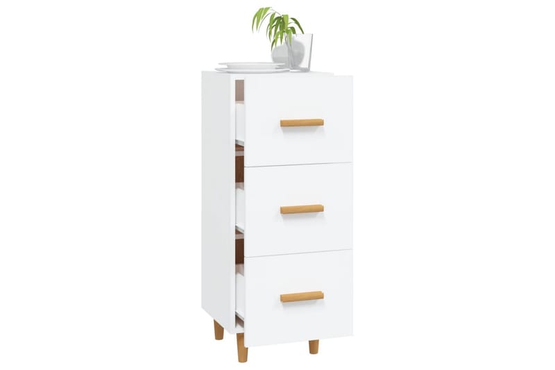 beBasic Skänk vit 34,5x34x90 cm konstruerat trä - White - Förvaring - Förvaringsmöbler - Sideboard & skänk