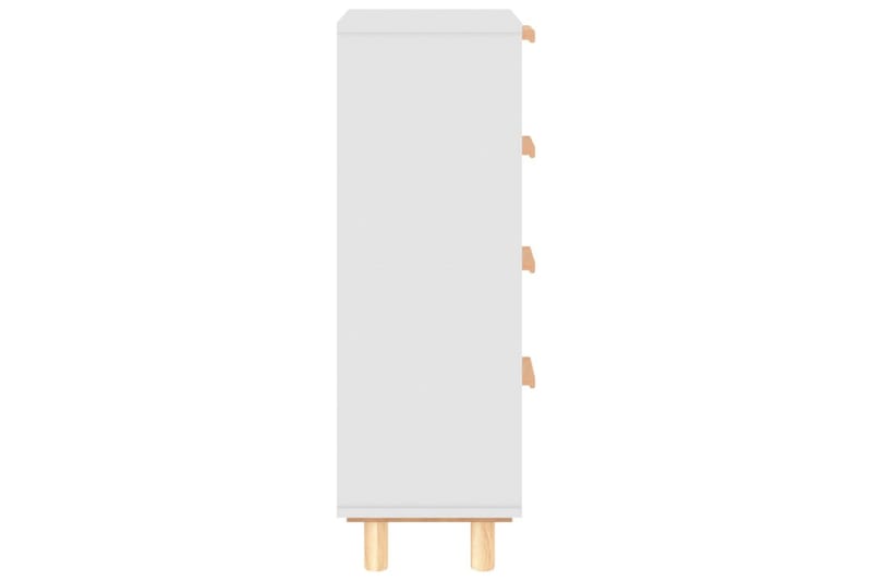 beBasic Skänk vit 40x30x90 cm massiv furu och naturlig rotting - White - Förvaring - Förvaringsmöbler - Sideboard & skänk