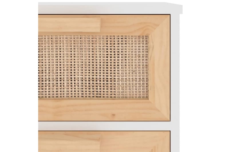 beBasic Skänk vit 40x30x90 cm massiv furu och naturlig rotting - White - Förvaring - Förvaringsmöbler - Sideboard & skänk