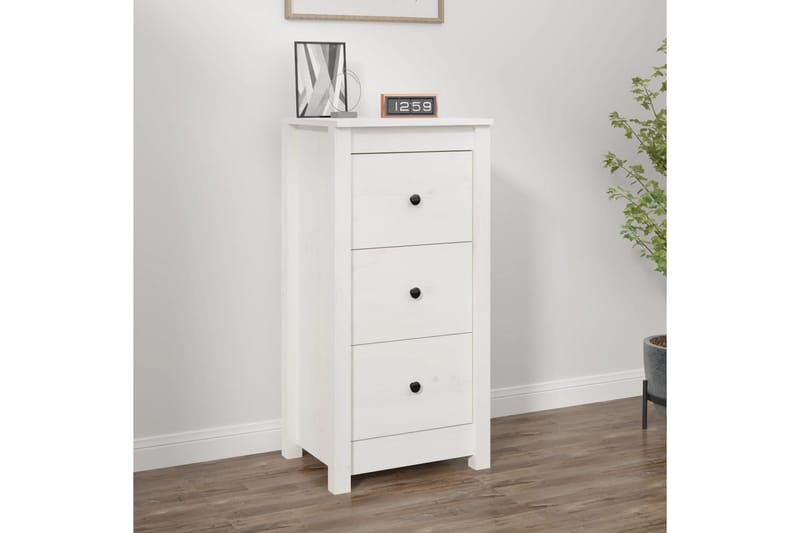 beBasic Skänk vit 40x35x80 cm massiv furu - White - Förvaring - Förvaringsmöbler - Sideboard & skänk