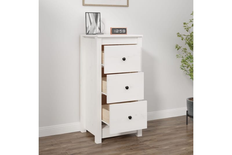 beBasic Skänk vit 40x35x80 cm massiv furu - White - Förvaring - Förvaringsmöbler - Sideboard & skänk
