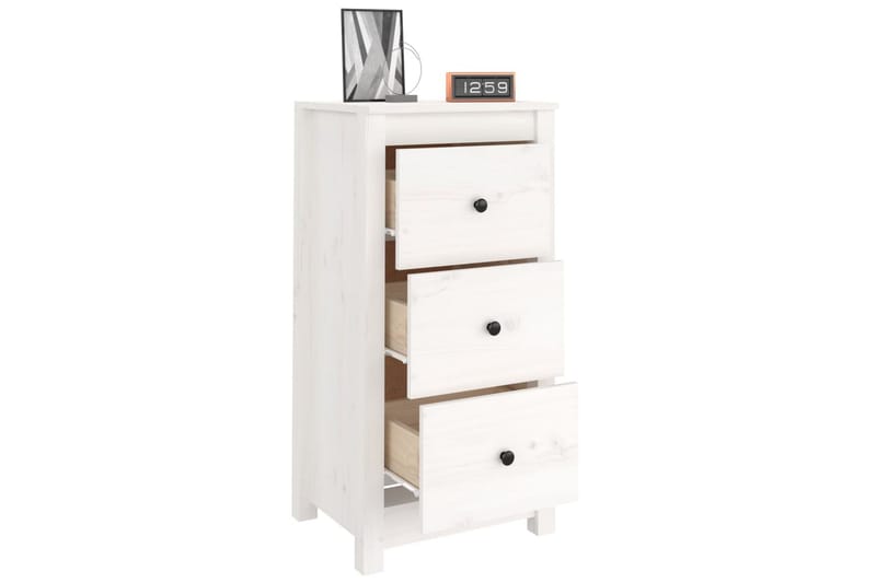 beBasic Skänk vit 40x35x80 cm massiv furu - White - Förvaring - Förvaringsmöbler - Sideboard & skänk