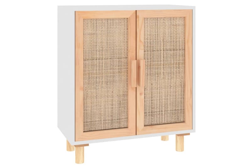 beBasic Skänk vit 60x30x70 cm massiv furu och naturlig rotting - White - Förvaring - Förvaringsmöbler - Sideboard & skänk
