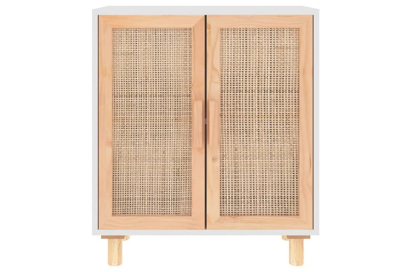 beBasic Skänk vit 60x30x70 cm massiv furu och naturlig rotting - White - Förvaring - Förvaringsmöbler - Sideboard & skänk