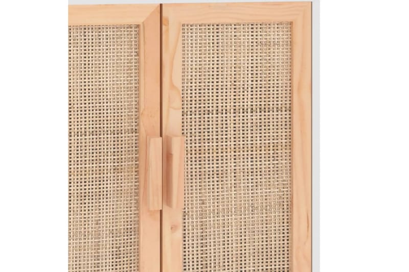 beBasic Skänk vit 60x30x70 cm massiv furu och naturlig rotting - White - Förvaring - Förvaringsmöbler - Sideboard & skänk