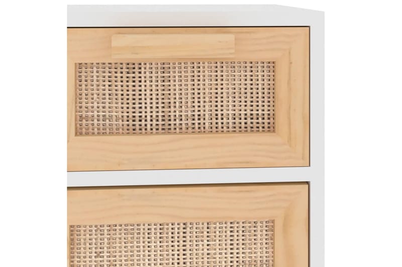 beBasic Skänk vit 60x30x75 cm massiv furu och naturlig rotting - White - Förvaring - Förvaringsmöbler - Sideboard & skänk