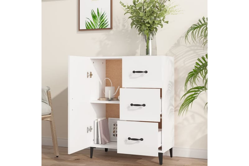 beBasic Skänk vit 69,5x34x90 cm konstruerat trä - White - Förvaring - Förvaringsmöbler - Sideboard & skänk