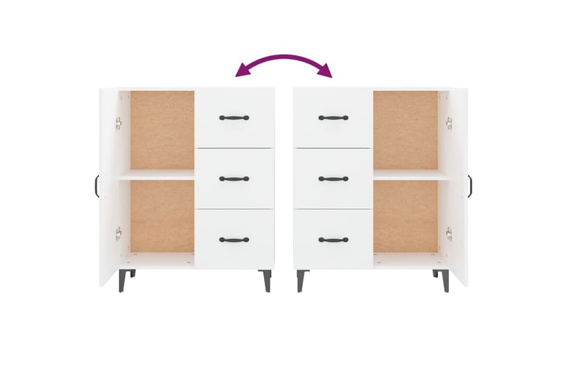 beBasic Skänk vit 69,5x34x90 cm konstruerat trä - White - Förvaring - Förvaringsmöbler - Sideboard & skänk