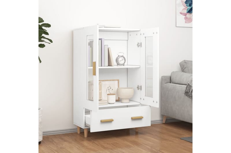 beBasic Skänk vit 70x31x115 cm konstruerat trä - White - Förvaring - Förvaringsmöbler - Sideboard & skänk