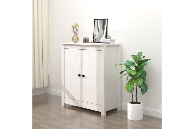 beBasic Skänk vit 70x35x80 cm massiv furu - White - Sideboard & skänk