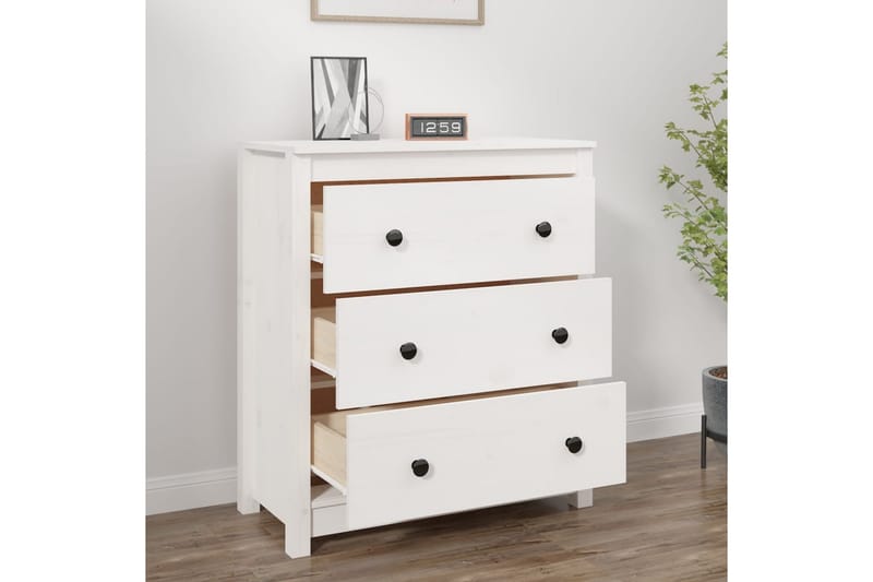 beBasic Skänk vit 70x35x80 cm massiv furu - White - Förvaring - Förvaringsmöbler - Sideboard & skänk