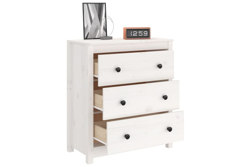 beBasic Skänk vit 70x35x80 cm massiv furu - White - Förvaring - Förvaringsmöbler - Sideboard & skänk