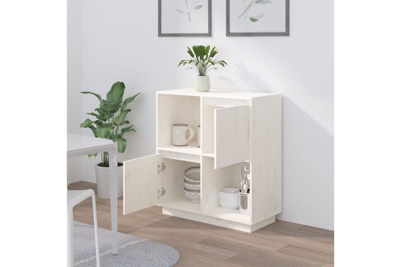 beBasic Skänk vit 74x35x80 cm massiv furu - White - Förvaring - Förvaringsmöbler - Sideboard & skänk