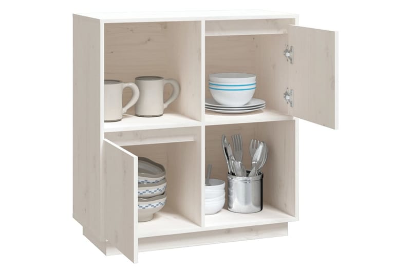 beBasic Skänk vit 74x35x80 cm massiv furu - White - Förvaring - Förvaringsmöbler - Sideboard & skänk