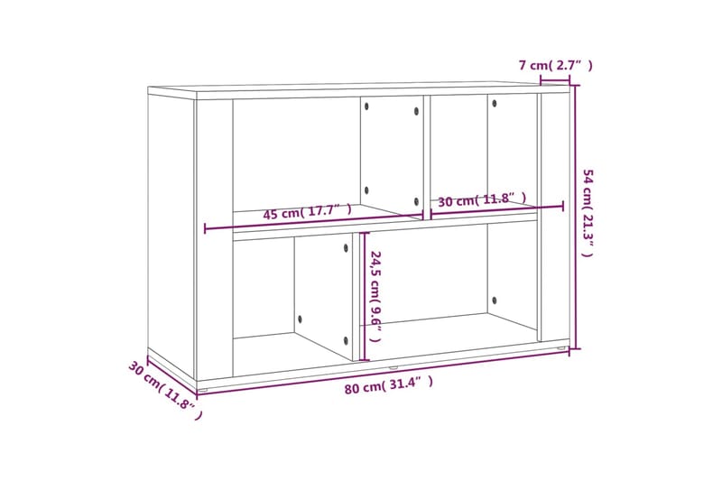 beBasic Skänk vit 80x30x54 cm konstruerat trä - White - Förvaring - Förvaringsmöbler - Sideboard & skänk