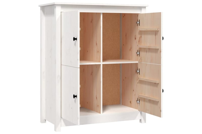 beBasic Skänk vit 83x41,5x100 cm massiv furu - White - Förvaring - Förvaringsmöbler - Sideboard & skänk