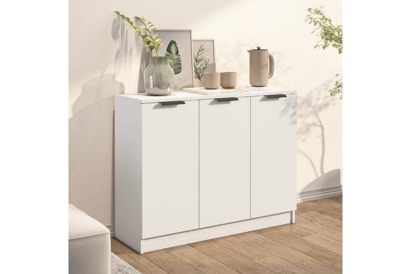 beBasic Skänk vit 90,5x30x70 cm konstruerat trä - White - Förvaring - Förvaringsmöbler - Sideboard & skänk