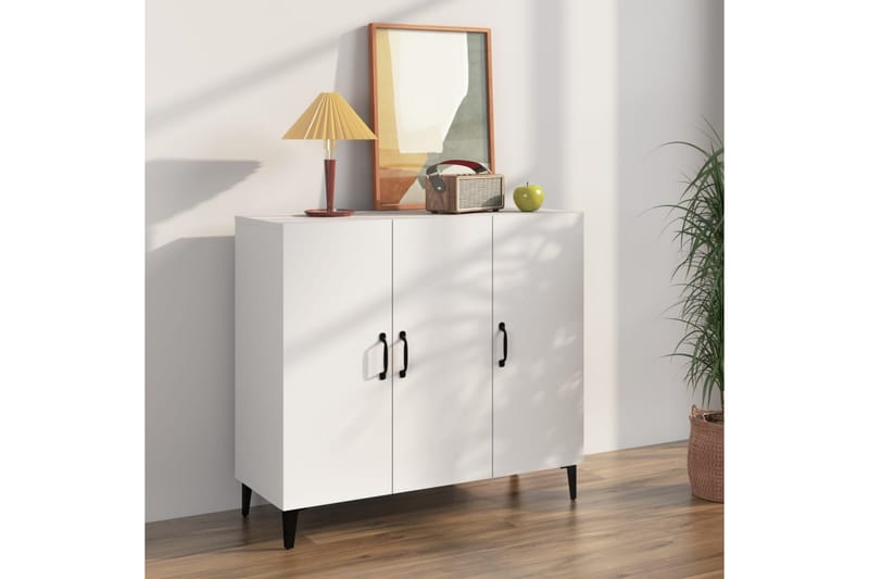 beBasic Skänk vit 90x34x80 cm konstruerat trä - White - Förvaring - Förvaringsmöbler - Sideboard & skänk