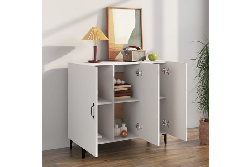 beBasic Skänk vit 90x34x80 cm konstruerat trä - White - Förvaring - Förvaringsmöbler - Sideboard & skänk