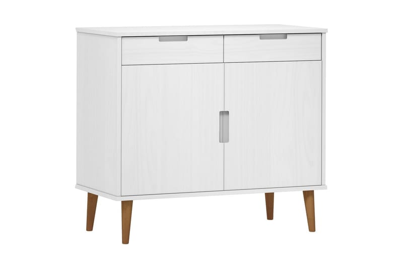 beBasic Skänk vit 90x40x80 cm massiv furu - White - Sideboard & skänk