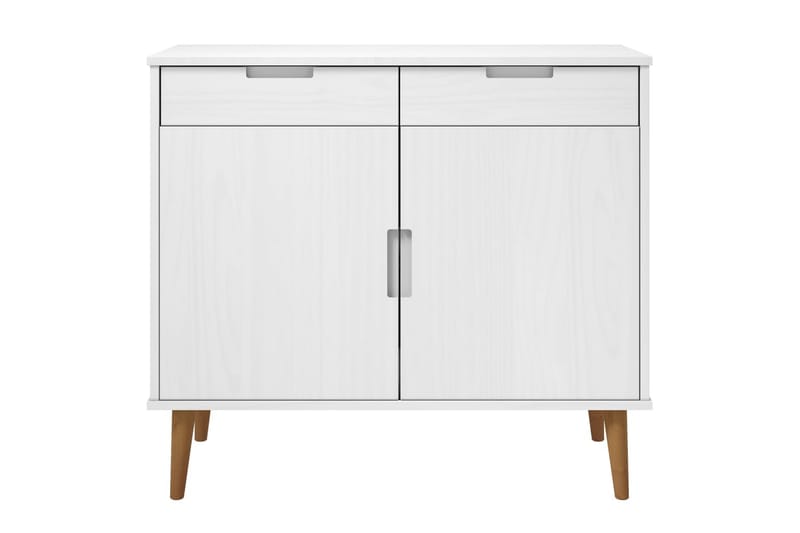 beBasic Skänk vit 90x40x80 cm massiv furu - White - Sideboard & skänk