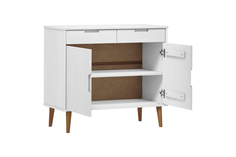 beBasic Skänk vit 90x40x80 cm massiv furu - White - Sideboard & skänk