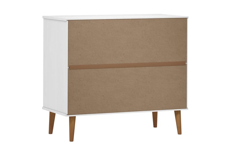 beBasic Skänk vit 90x40x80 cm massiv furu - White - Sideboard & skänk