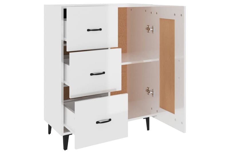beBasic Skänk vit högglans 69,5x34x90 cm konstruerat trä - White - Förvaring - Förvaringsmöbler - Sideboard & skänk