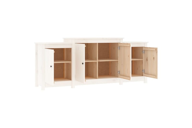 beBasic Skänk wit 164x37x68 cm massiv furu - White - Sideboard & skänk