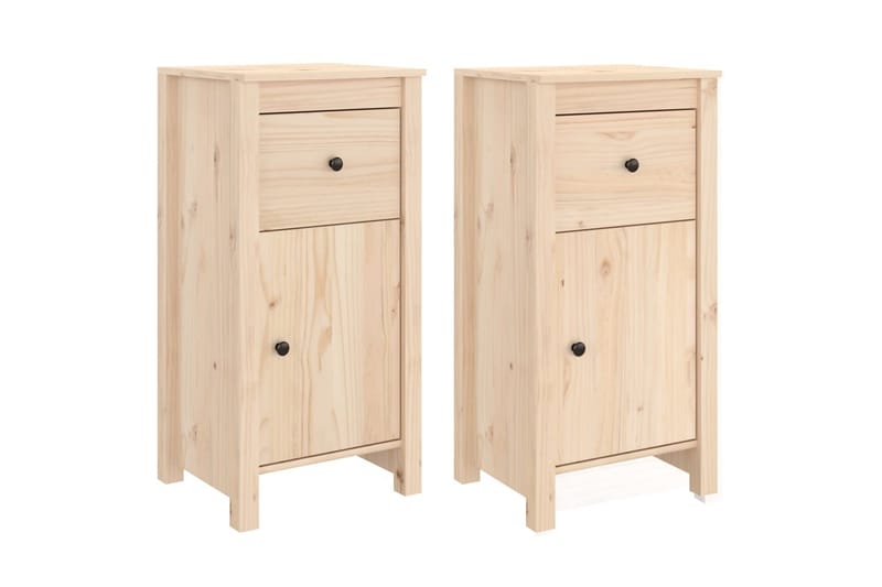 beBasic Skänkar 2 st 40x35x80 cm massiv furu - Brown - Förvaring - Förvaringsmöbler - Sideboard & skänk