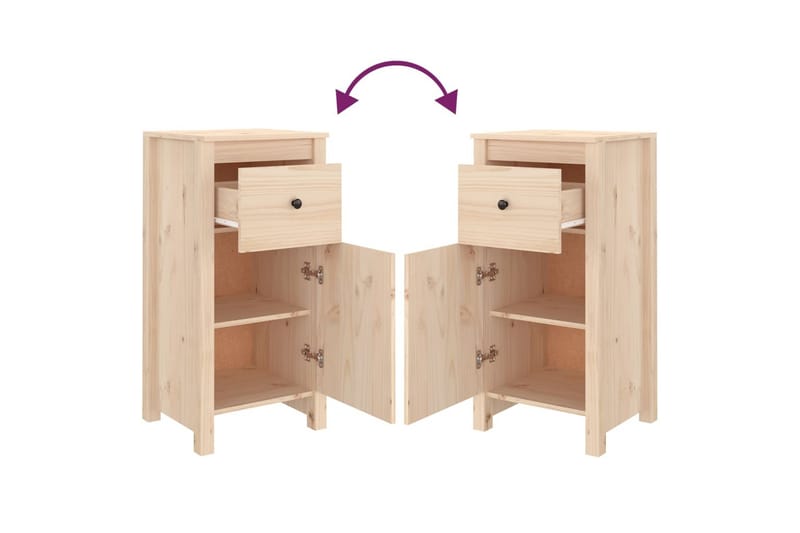 beBasic Skänkar 2 st 40x35x80 cm massiv furu - Brown - Förvaring - Förvaringsmöbler - Sideboard & skänk