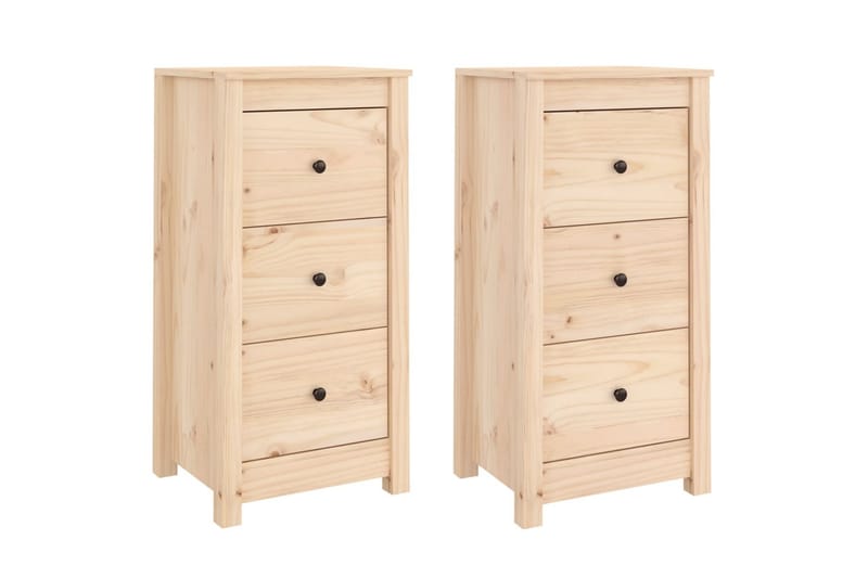 beBasic Skänkar 2 st 40x35x80 cm massiv furu - Brown - Förvaring - Förvaringsmöbler - Sideboard & skänk