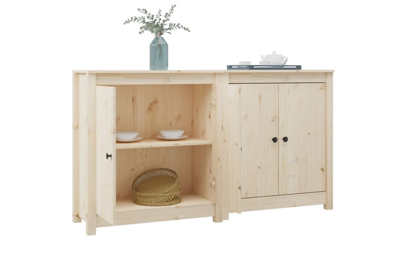 beBasic Skänkar 2 st 70x35x80 cm massiv furu - Brown - Förvaring - Förvaringsmöbler - Sideboard & skänk