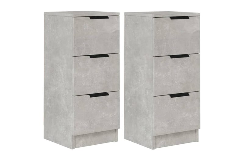 beBasic Skänkar 2 st betonggrå 30x30x70 cm konstruerat trä - Grey - Förvaring - Förvaringsmöbler - Sideboard & skänk