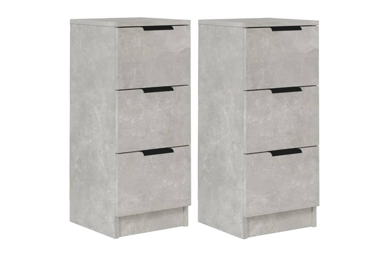 beBasic Skänkar 2 st betonggrå 30x30x70 cm konstruerat trä - Grey - Sideboard & skänk