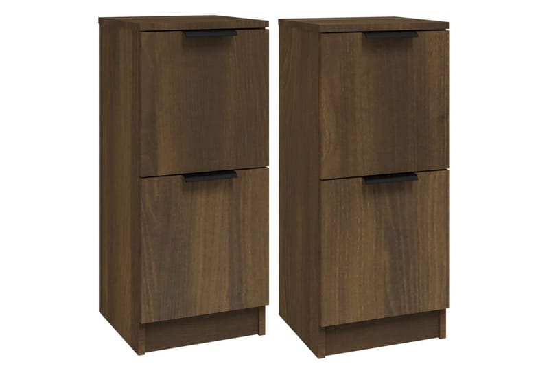 beBasic Skänkar 2 st brun ek 30x30x70 cm konstruerat trä - Brown - Förvaring - Förvaringsmöbler - Sideboard & skänk