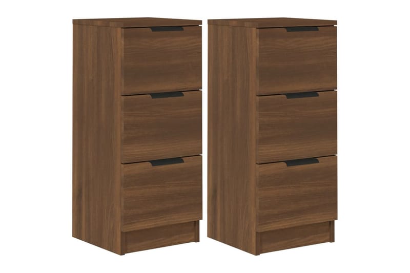 beBasic Skänkar 2 st brun ek 30x30x70 cm konstruerat trä - Brown - Förvaring - Förvaringsmöbler - Sideboard & skänk
