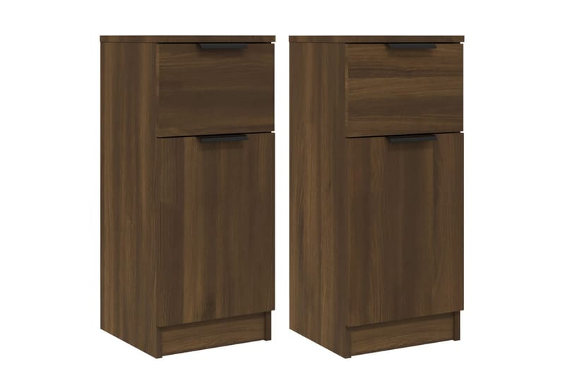 beBasic Skänkar 2 st brun ek 30x30x70 cm konstruerat trä - Brown - Förvaring - Förvaringsmöbler - Sideboard & skänk