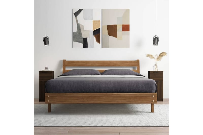 beBasic Skänkar 2 st brun ek 30x30x70 cm konstruerat trä - Brown - Förvaring - Förvaringsmöbler - Sideboard & skänk