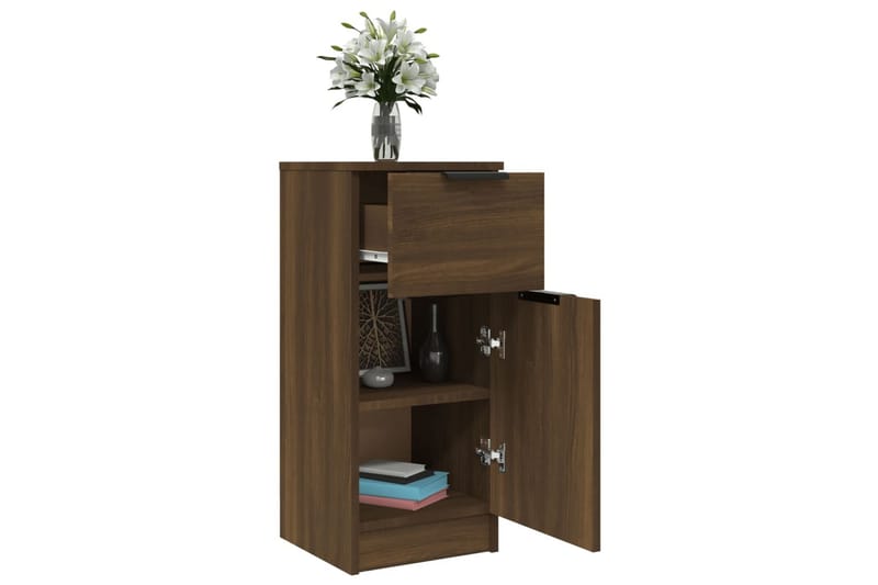 beBasic Skänkar 2 st brun ek 30x30x70 cm konstruerat trä - Brown - Förvaring - Förvaringsmöbler - Sideboard & skänk