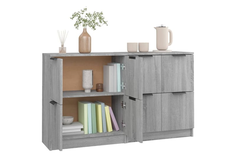 beBasic Skänkar 2 st grå sonoma 60x30x70 cm konstruerat trä - Grey - Förvaring - Förvaringsmöbler - Sideboard & skänk