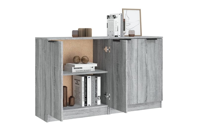 beBasic Skänkar 2 st grå sonoma 60x30x70 cm konstruerat trä - Grey - Förvaring - Förvaringsmöbler - Sideboard & skänk