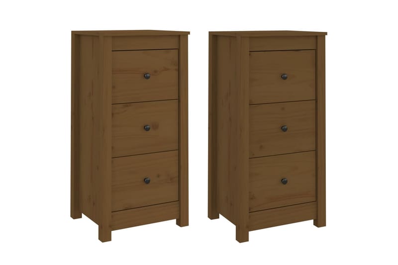 beBasic Skänkar 2 st honungsbrun 40x35x80 cm massiv furu - Brown - Förvaring - Förvaringsmöbler - Sideboard & skänk