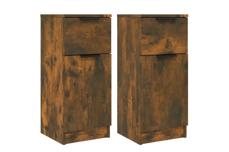 beBasic Skänkar 2 st rökfärgad ek 30x30x70 cm konstruerat trä - Brown - Förvaring - Förvaringsmöbler - Sideboard & skänk