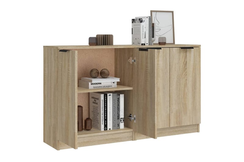 beBasic Skänkar 2 st sonoma-ek 60x30x70 cm konstruerat trä - Brown - Förvaring - Förvaringsmöbler - Sideboard & skänk