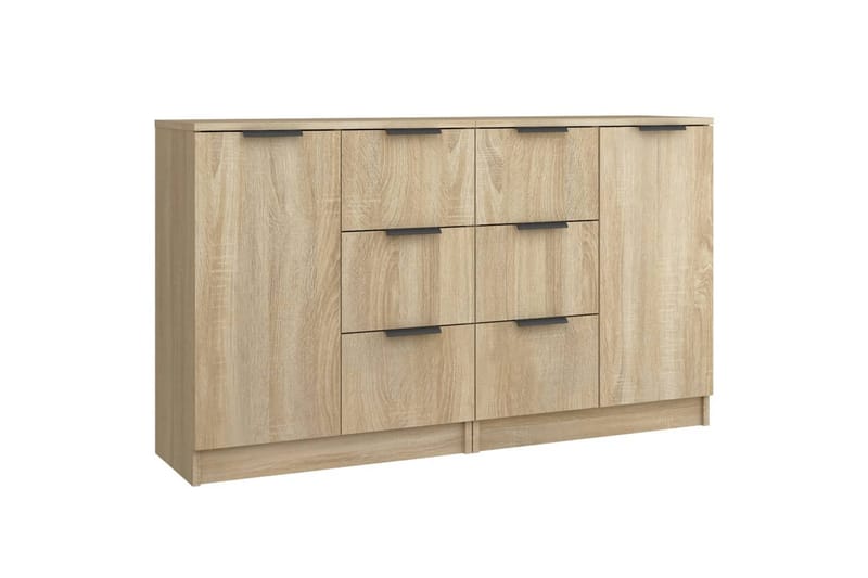 beBasic Skänkar 2 st sonoma-ek 60x30x70 cm konstruerat trä - Brown - Förvaring - Förvaringsmöbler - Sideboard & skänk
