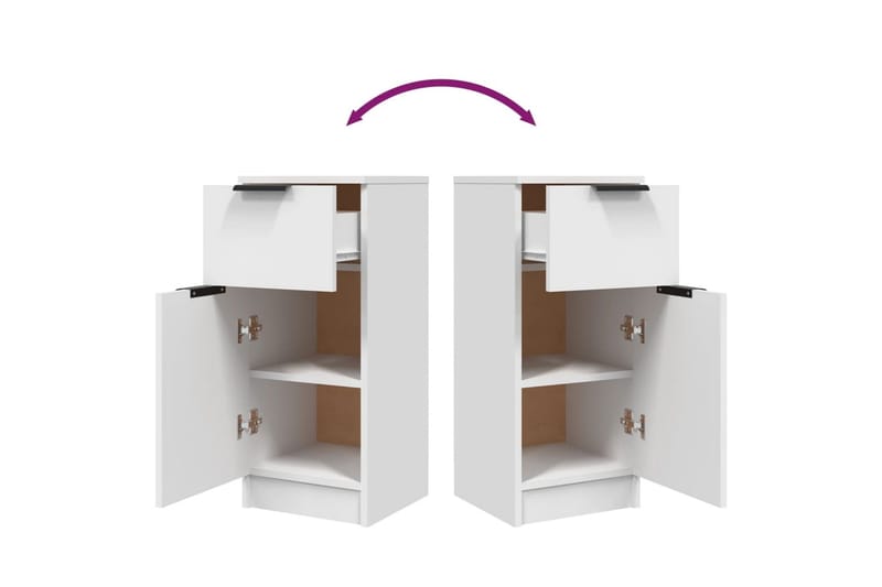beBasic Skänkar 2 st vit 30x30x70 cm konstruerat trä - White - Förvaring - Förvaringsmöbler - Sideboard & skänk